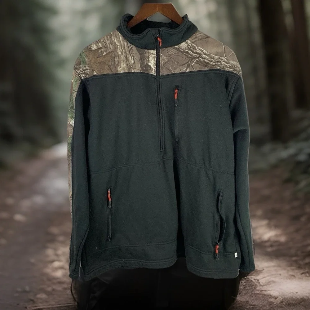 Magellan Outdoors Jacket Hunt Gear Size Large Pullover Mag Warmth 1/2‎ Zip Camo